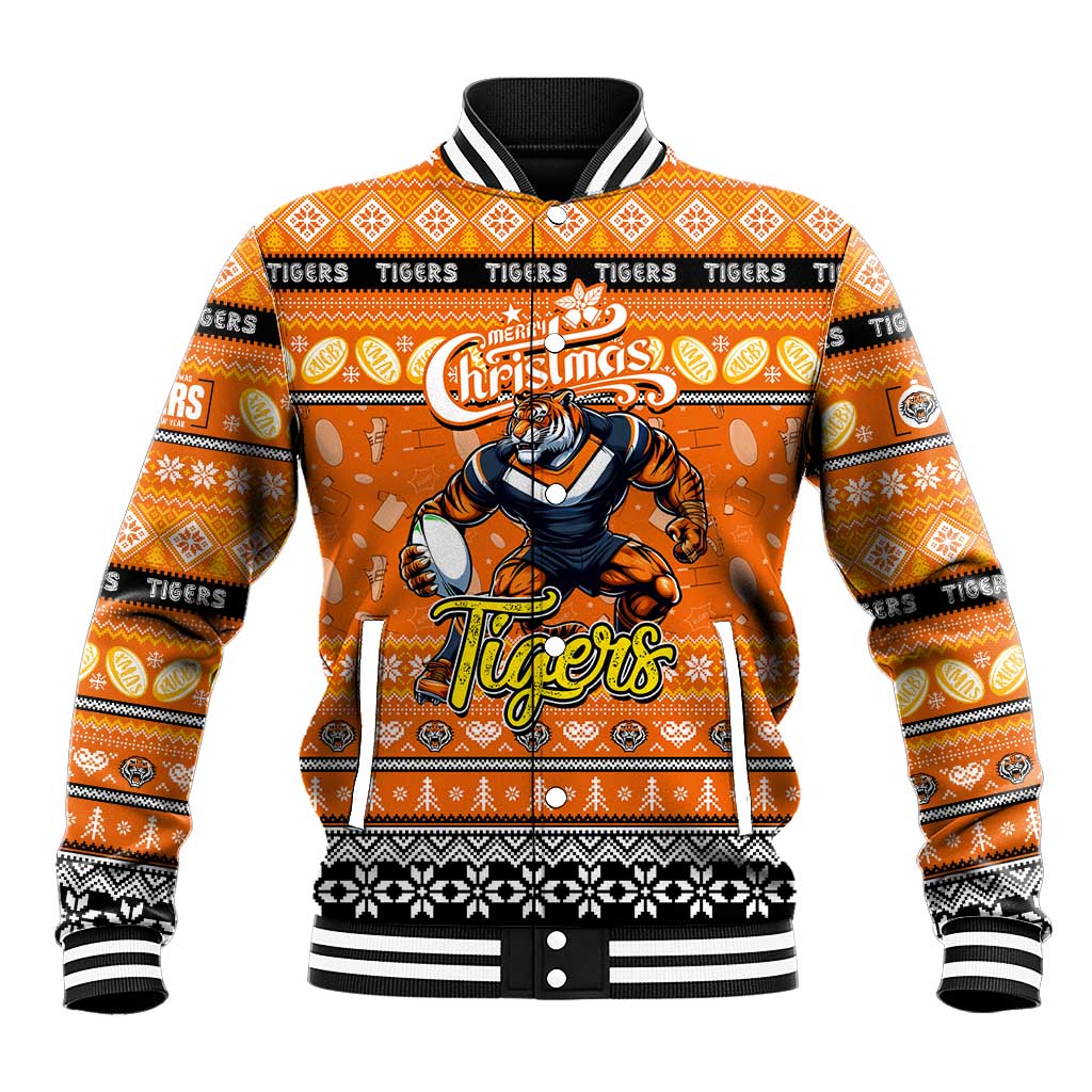 Personalized Tigers Rugby Xmas Baseball Jacket Australia NRL Mascot