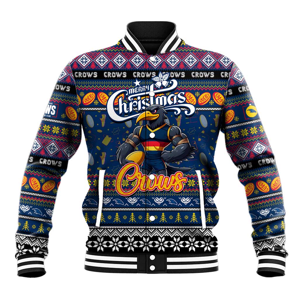 Personalized Crows Rugby Xmas Baseball Jacket Australia AFL Mascot