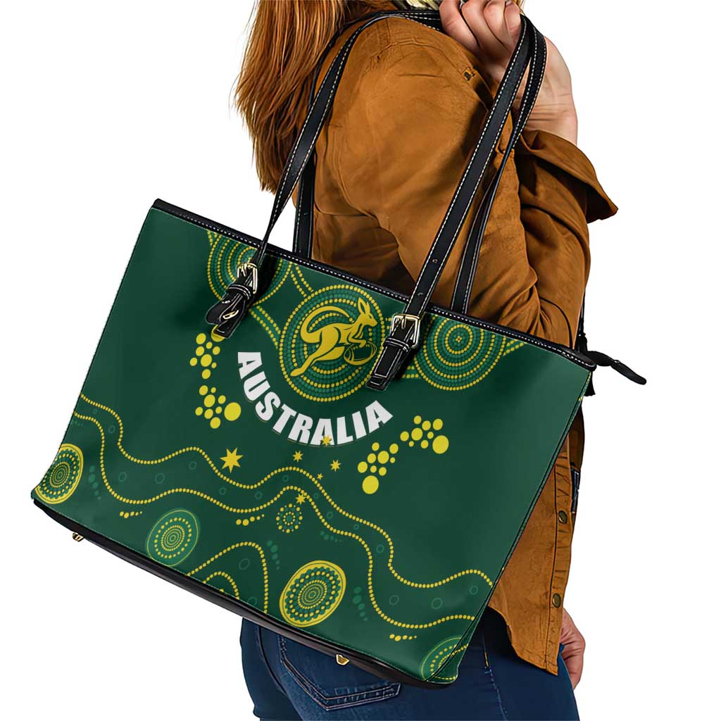 Australia 2024 Rugby Leather Tote Bag Go Wallabies