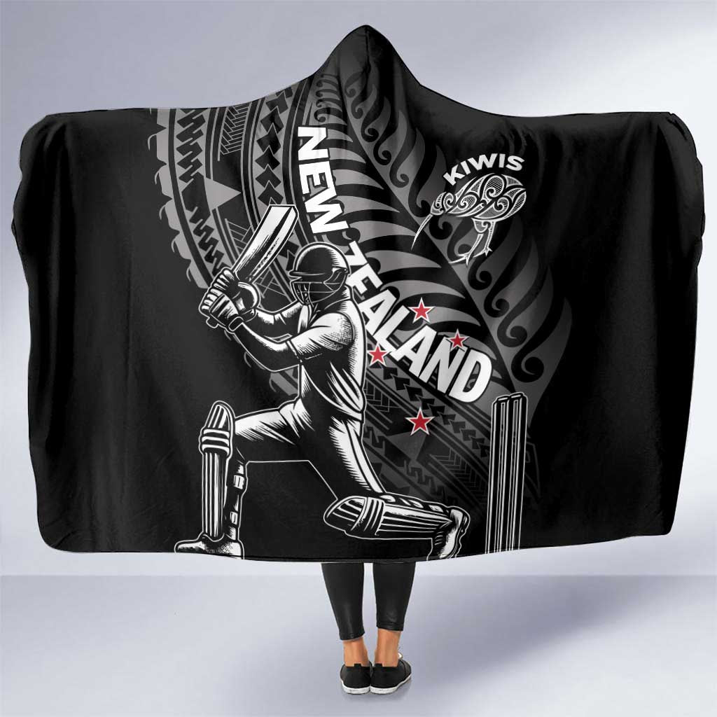 New Zealand Cricket Hooded Blanket Maori Kiwi Black Fern