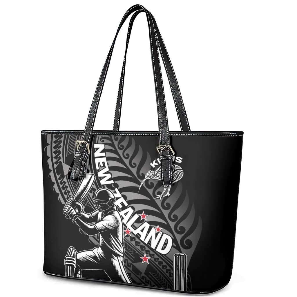 New Zealand Cricket Leather Tote Bag Maori Kiwi Black Fern