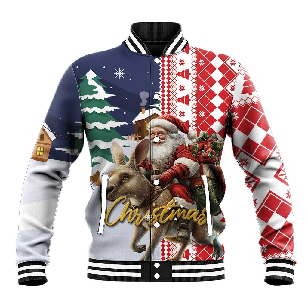 Kangaroo Australia Christmas Baseball Jacket Xmas Pattern