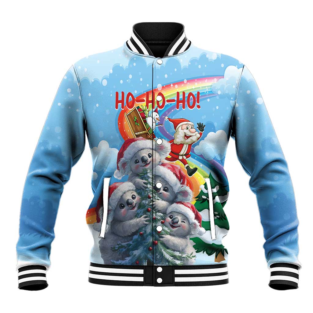 Personalised Australia Koala Christmas Baseball Jacket Santa Claus Ho Ho Ho