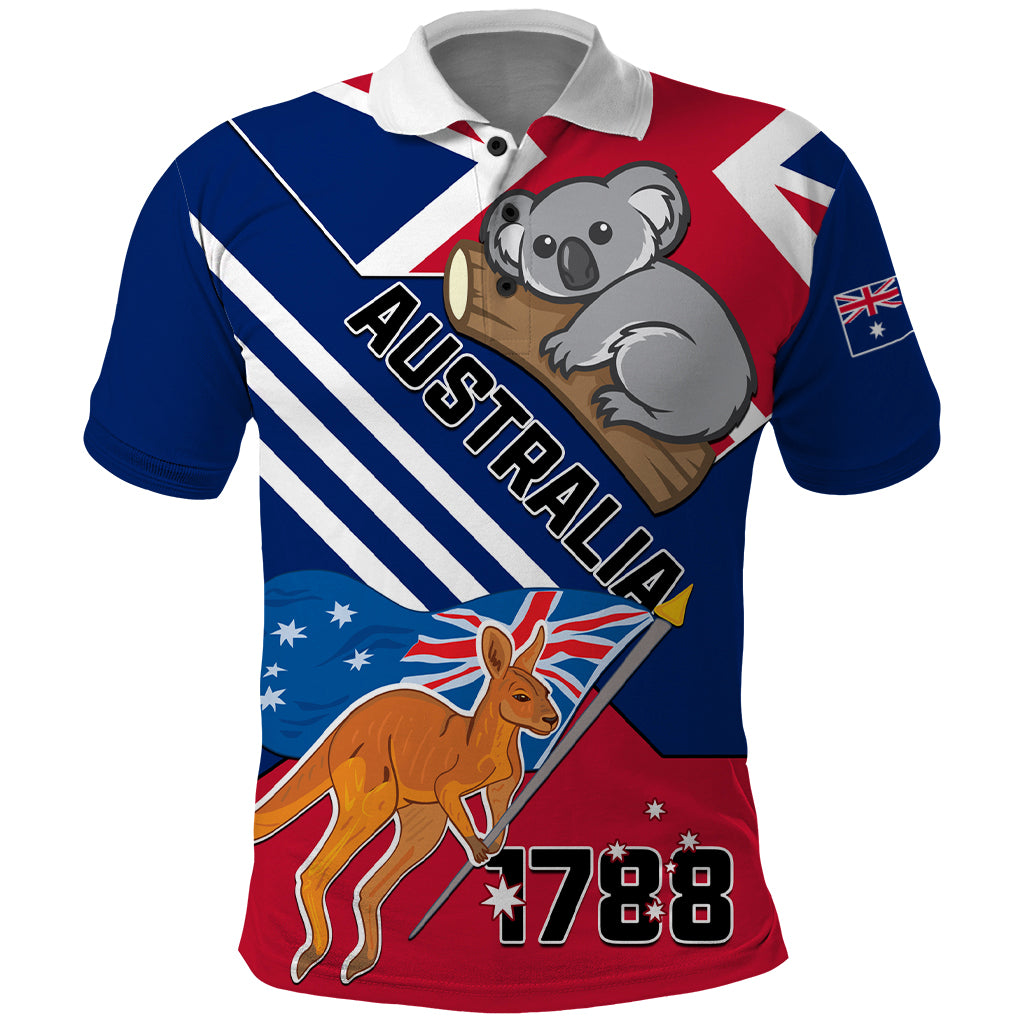 Australia Day Kangaroo and Koala With Flag Polo Shirt