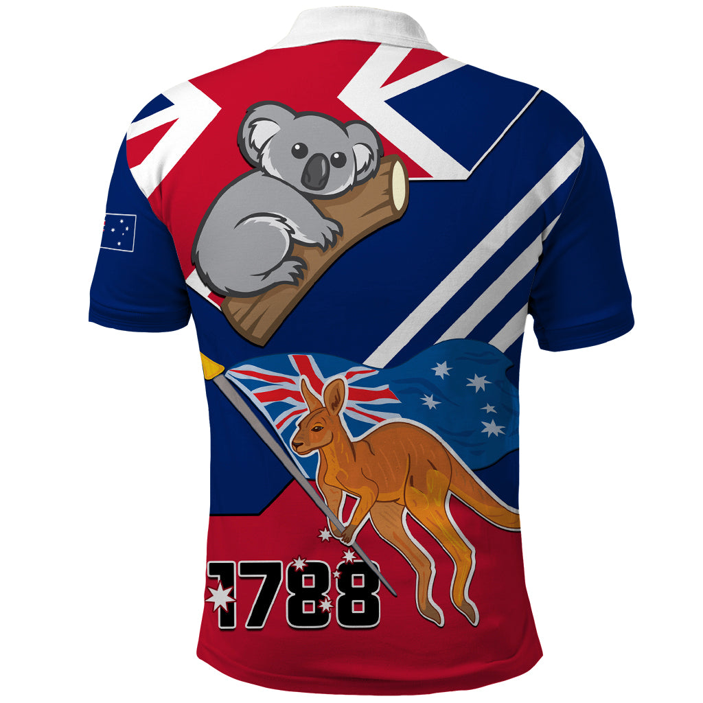 Australia Day Kangaroo and Koala With Flag Polo Shirt