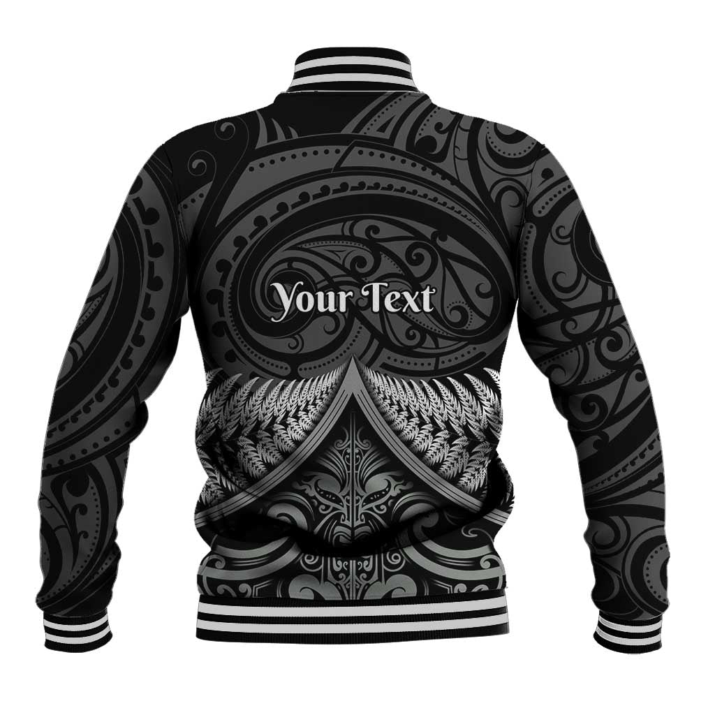 Personalised Toitu Te Tiriti Aotearoa Silver Fern Baseball Jacket New Zealand Maori Pattern