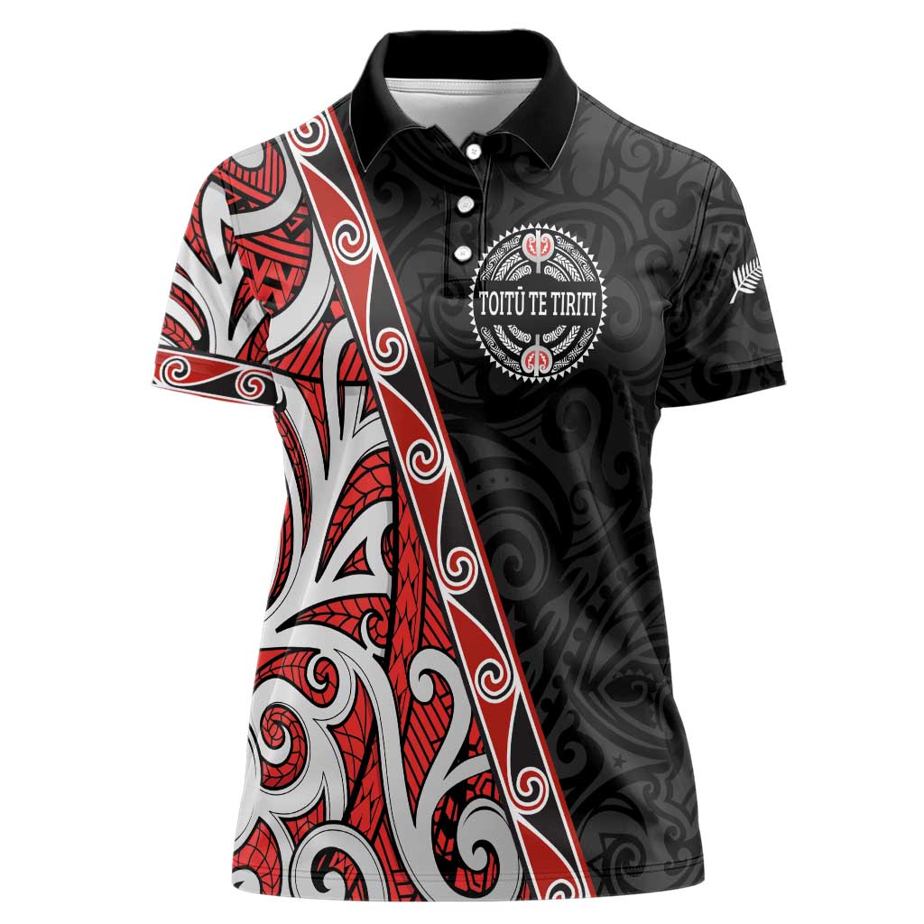 Aotearoa Toitu Te Tiriti Women Polo Shirt Honour The Treaty New Zealand