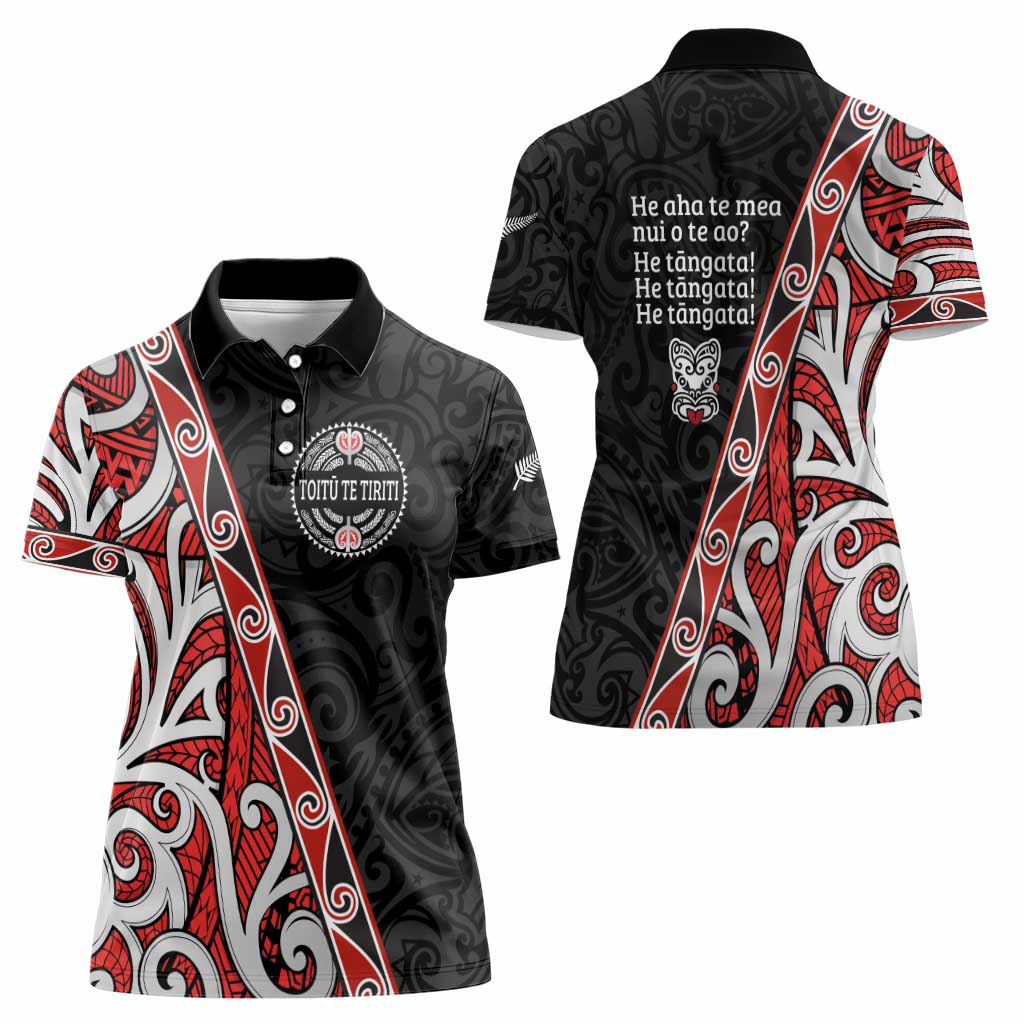 Aotearoa Toitu Te Tiriti Women Polo Shirt Honour The Treaty New Zealand