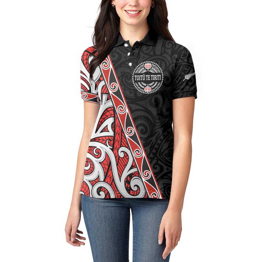 Aotearoa Toitu Te Tiriti Women Polo Shirt Honour The Treaty New Zealand