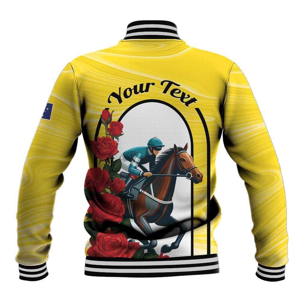 Personalised Melbourne Horse Racing Baseball Jacket The Race That Stops The Nation