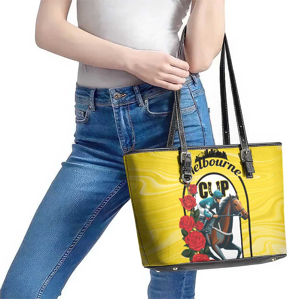 Personalised Melbourne Horse Racing Leather Tote Bag The Race That Stops The Nation