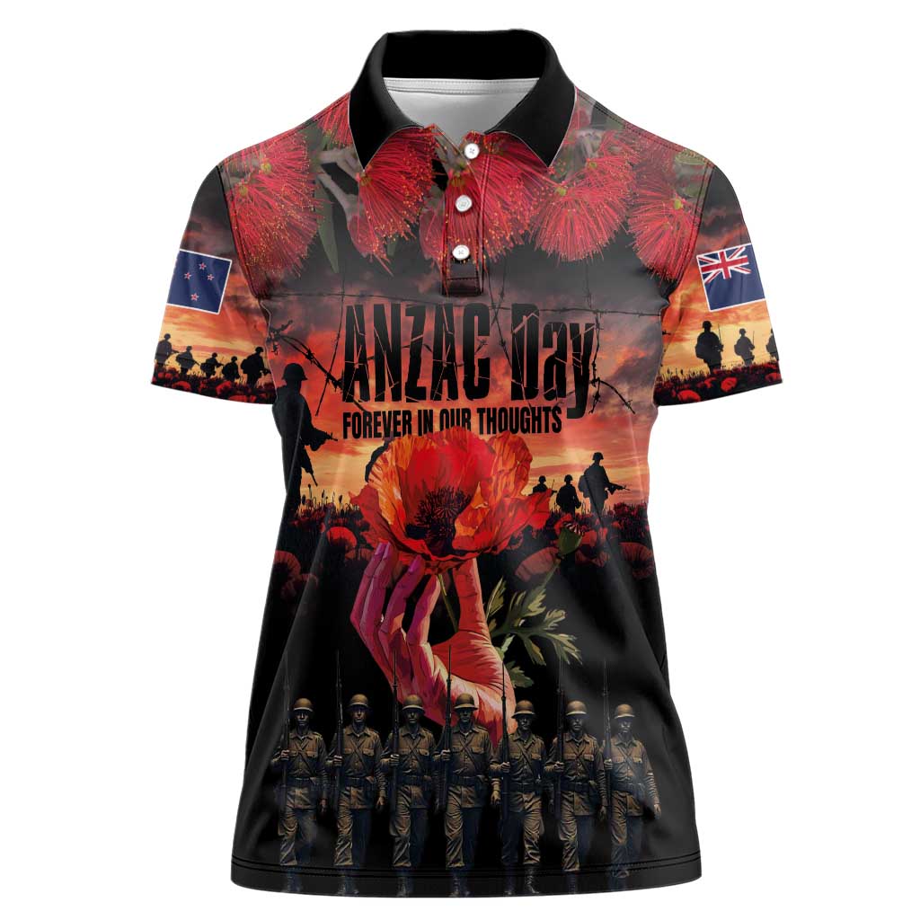 New Zealand ANZAC Day Women Polo Shirt Forever in My Thoughts