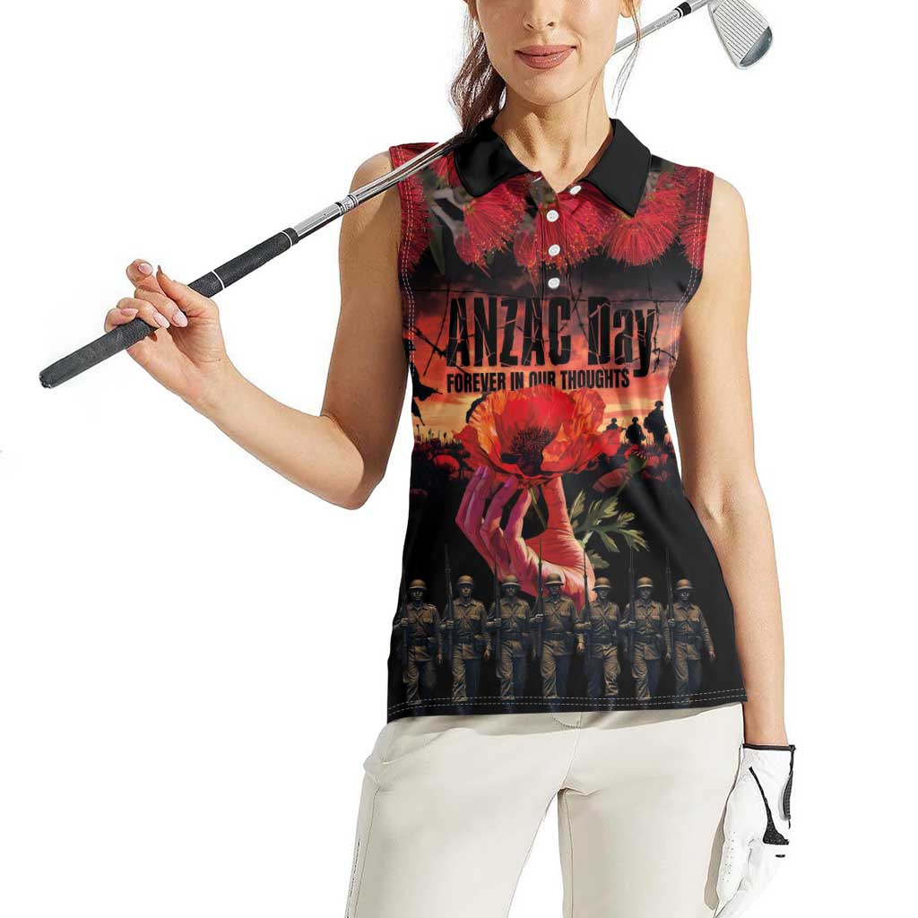 New Zealand ANZAC Day Women Sleeveless Polo Shirt Forever in My Thoughts