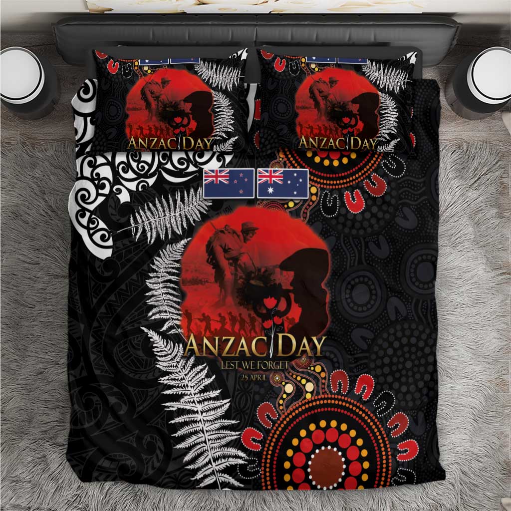 Australia and New Zealand ANZAC Day Bedding Set Aboriginal and Maori Art Pattern - Gallipoli Lest We Forget