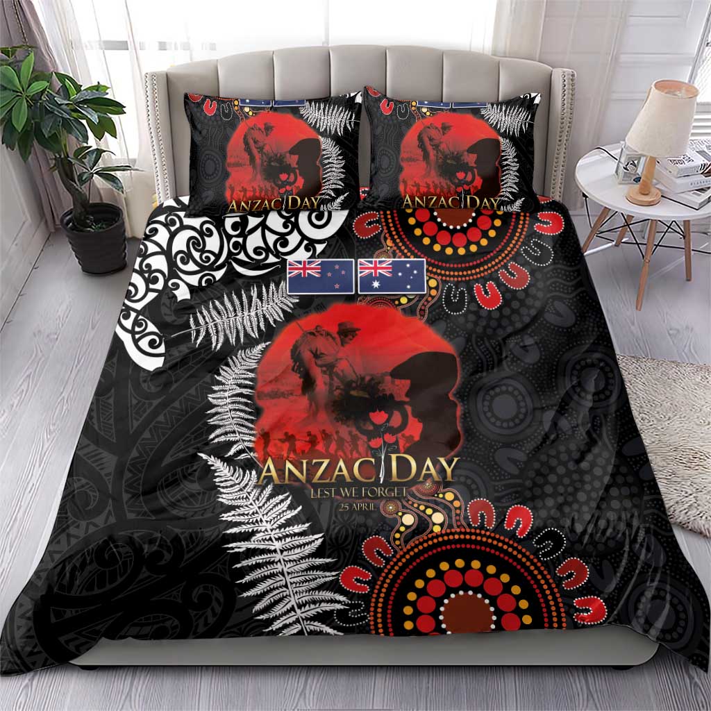 Australia and New Zealand ANZAC Day Bedding Set Aboriginal and Maori Art Pattern - Gallipoli Lest We Forget