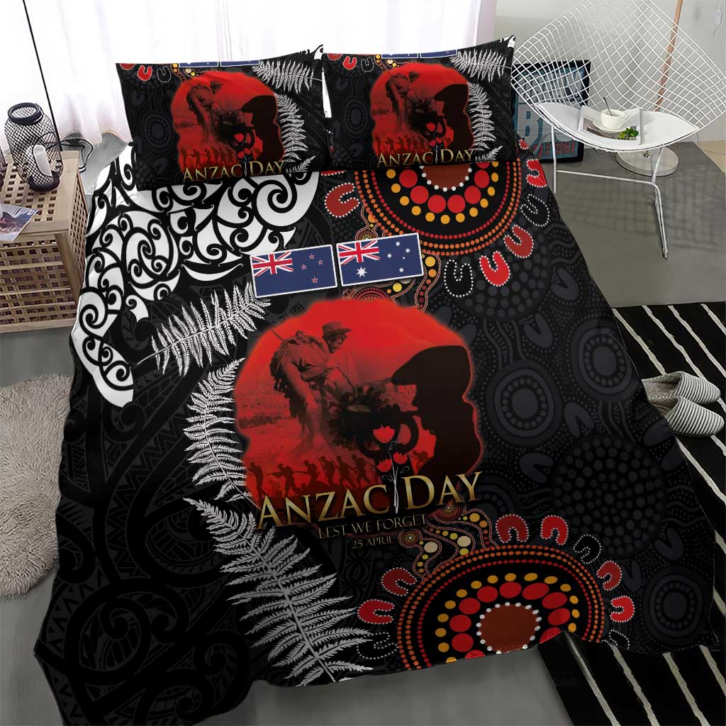 Australia and New Zealand ANZAC Day Bedding Set Aboriginal and Maori Art Pattern - Gallipoli Lest We Forget