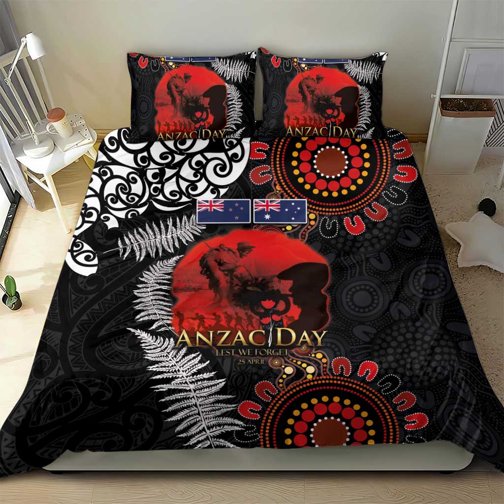 Australia and New Zealand ANZAC Day Bedding Set Aboriginal and Maori Art Pattern - Gallipoli Lest We Forget