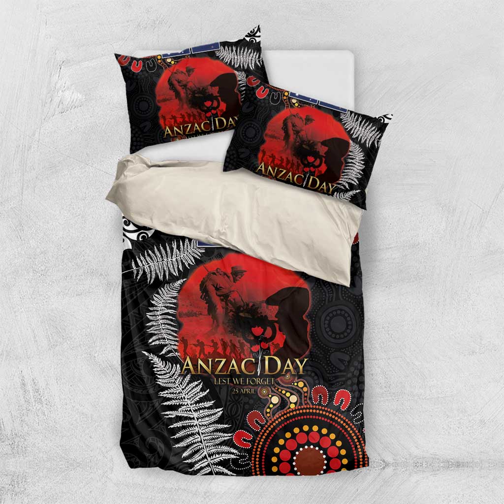 Australia and New Zealand ANZAC Day Bedding Set Aboriginal and Maori Art Pattern - Gallipoli Lest We Forget