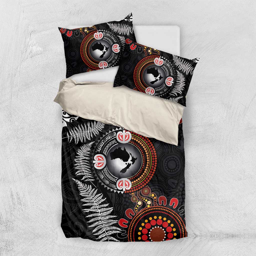 Australia and New Zealand Together Bedding Set Aboriginal and Maori Art Tattoo