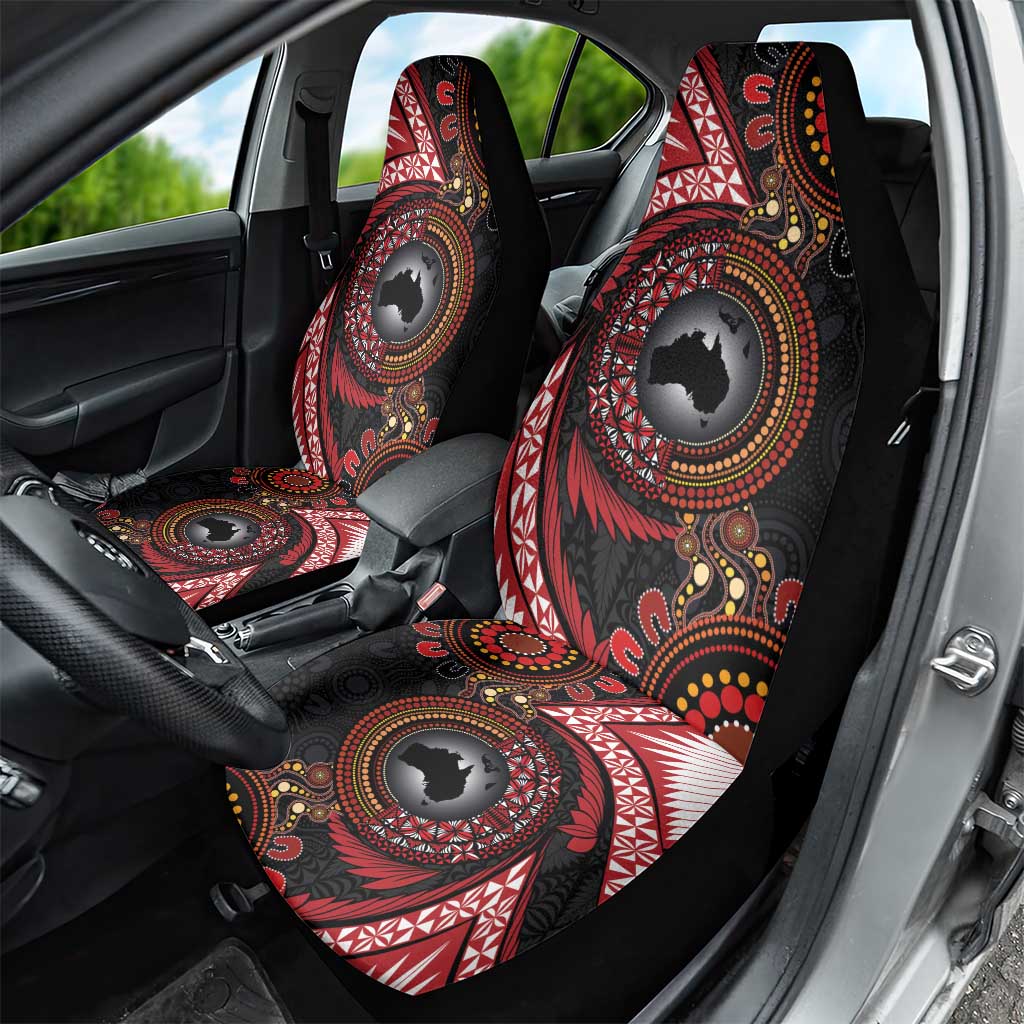 Tonga and Australia Together Car Seat Cover Ngatu Art Tribal Aboriginal Tattoo Pattern