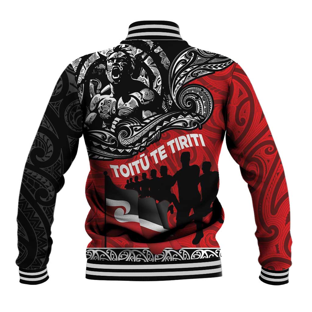 Aotearoa Toitu Te Tiriti Baseball Jacket Honoring Te Tiriti o Waitangi Maori Haka