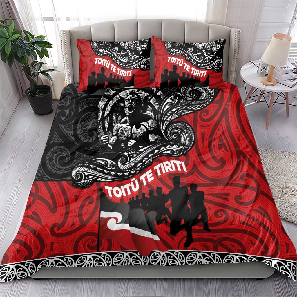 Aotearoa Toitu Te Tiriti Bedding Set Honoring Te Tiriti o Waitangi Maori Haka