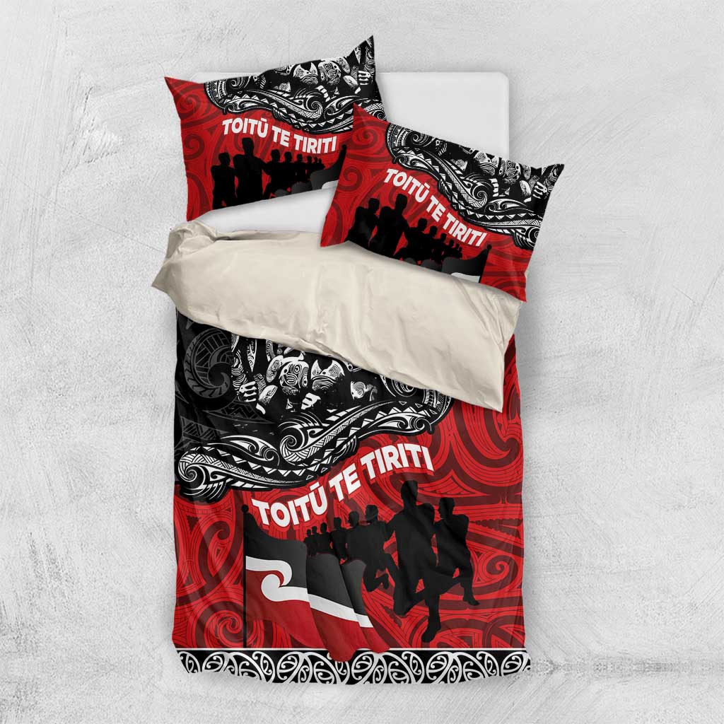 Aotearoa Toitu Te Tiriti Bedding Set Honoring Te Tiriti o Waitangi Maori Haka