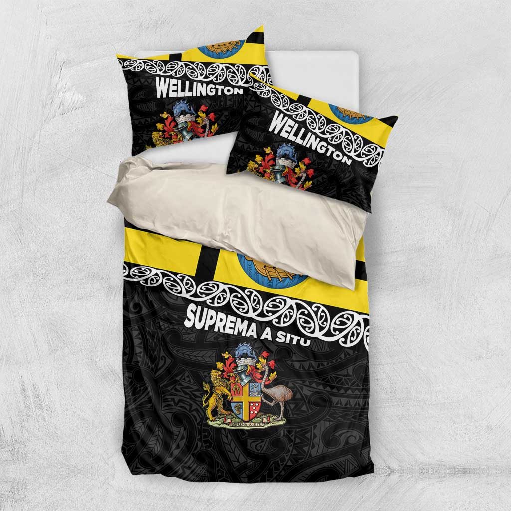 New Zealand Wellington Bedding Set The Capital's Emblems Flag and Koru Art