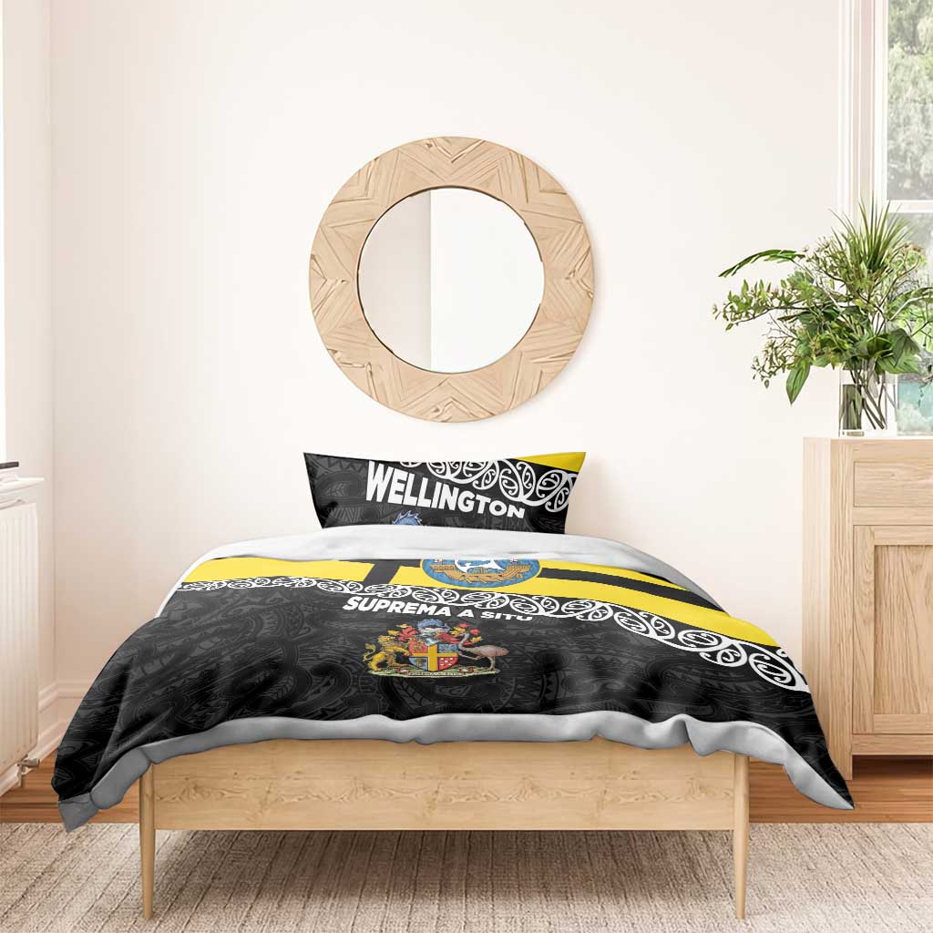 New Zealand Wellington Bedding Set The Capital's Emblems Flag and Koru Art