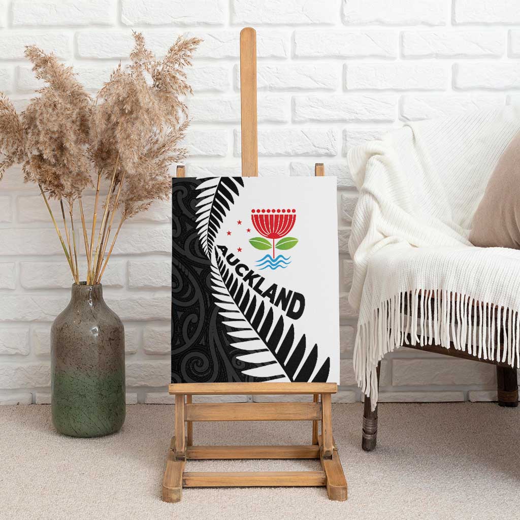 New Zealand Auckland Canvas Wall Art Auckland's Emblem and Silver Ferns - Maori Art Tattoo