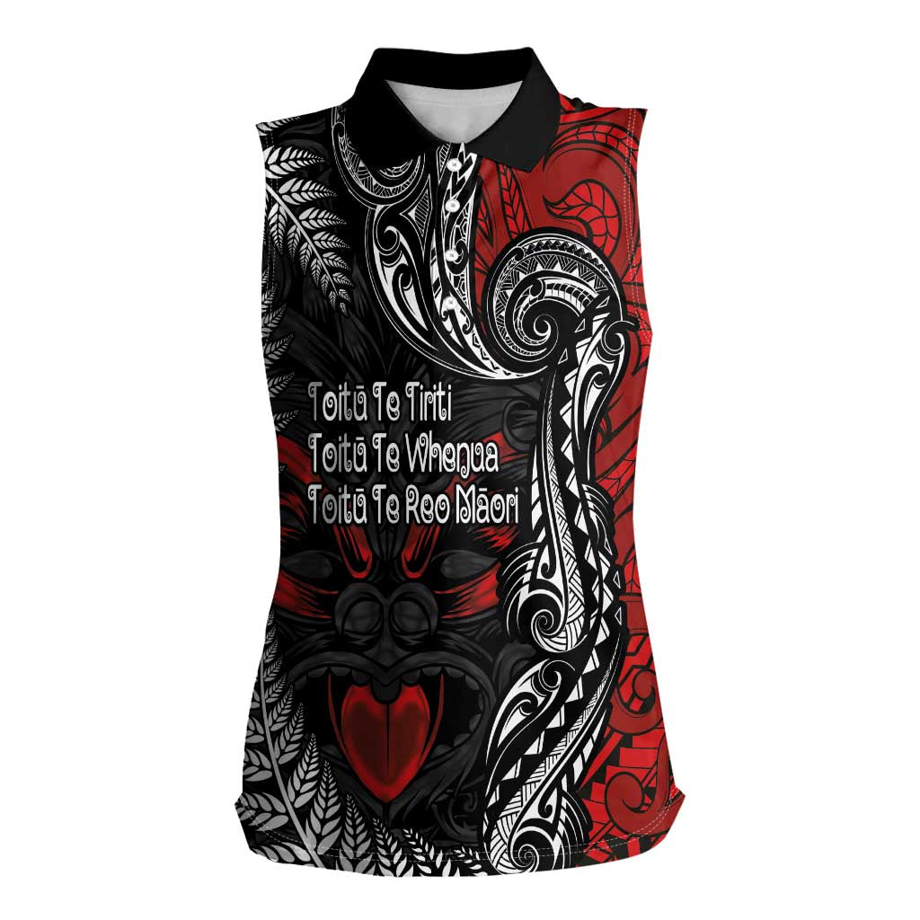 Aotearoa Toitu Te Tiriti Women Sleeveless Polo Shirt New Zealand Honour the Treaty - Te Tiriti Is Us