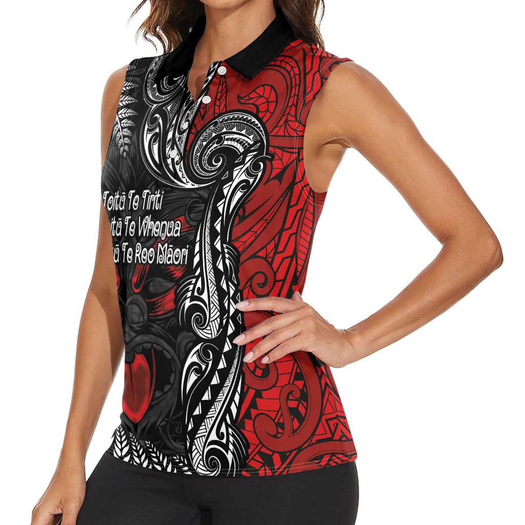 Aotearoa Toitu Te Tiriti Women Sleeveless Polo Shirt New Zealand Honour the Treaty - Te Tiriti Is Us