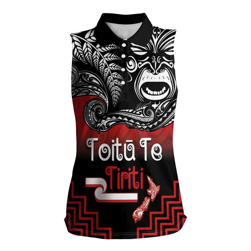 Aotearoa Toitu Te Tiriti Women Sleeveless Polo Shirt New Zealand Honour the Treaty - Fight Together