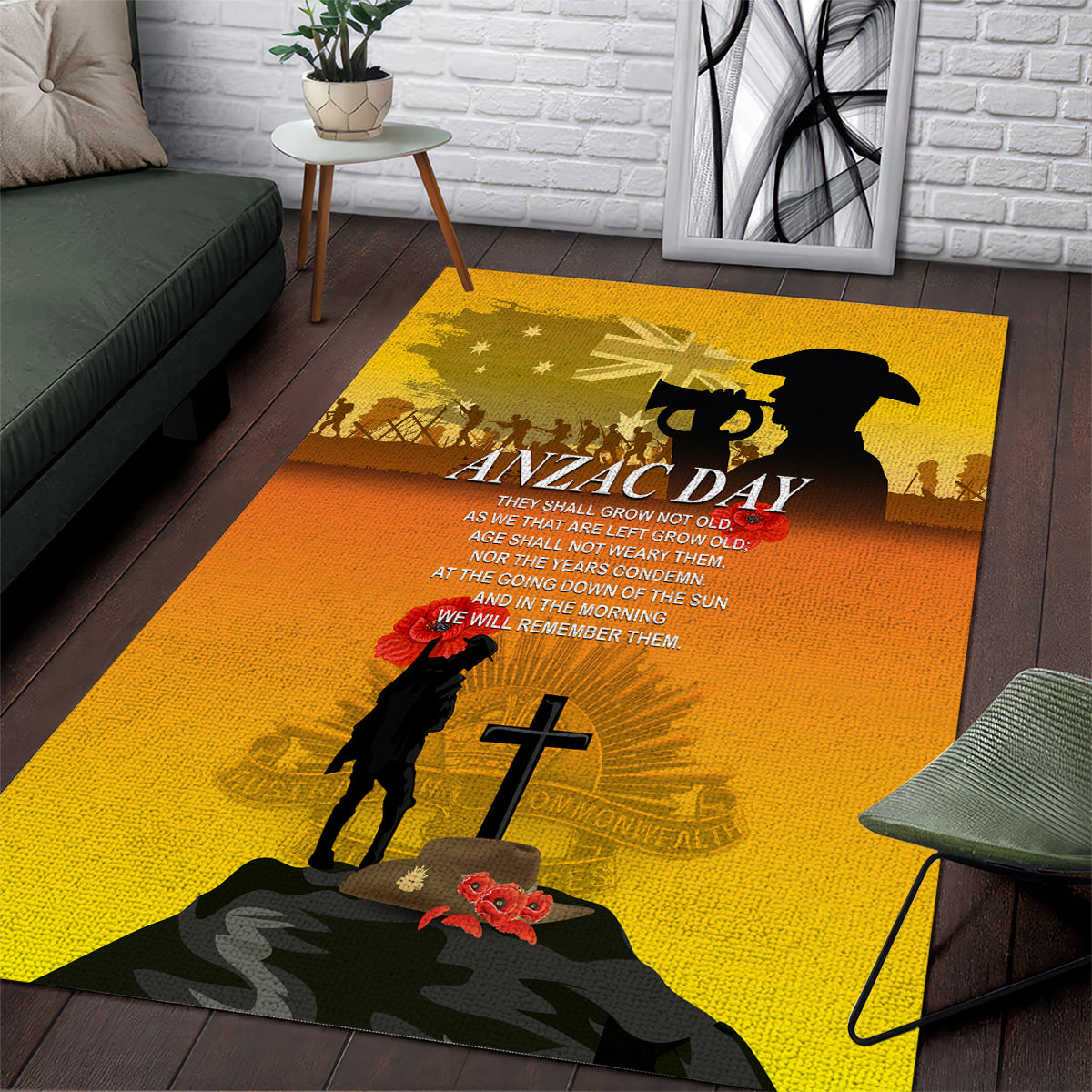 Australia ANZAC Day Area Rug Gallipoli Lest We Forget