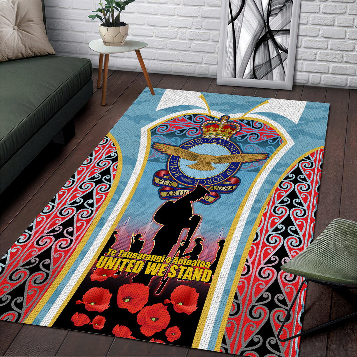 Royal New Zealand Air Force ANZAC Day Area Rug Te Tauaarangi o Aotearoa