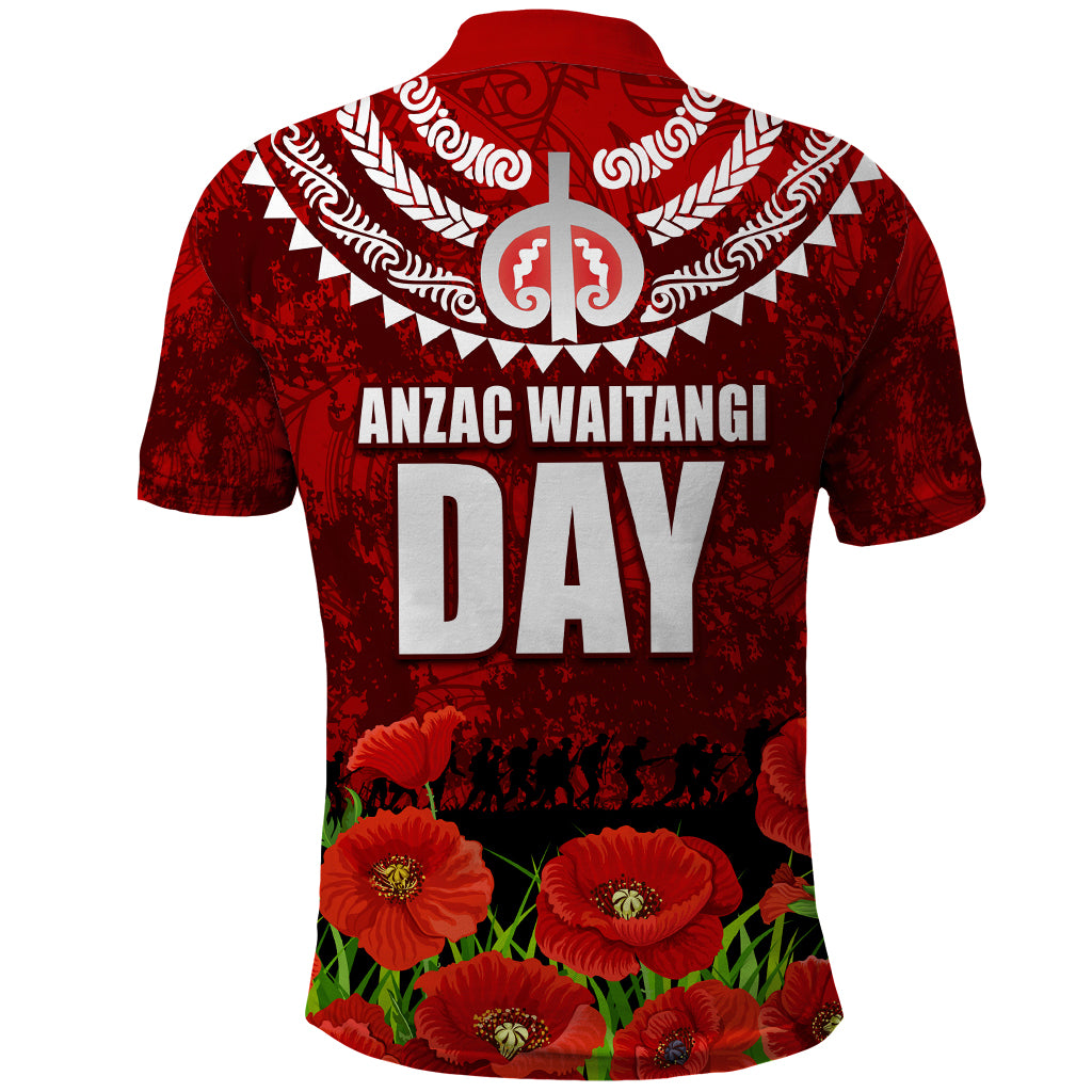 New Zealand ANZAC Waitangi Day Polo Shirt Hei Tiki and Soldier