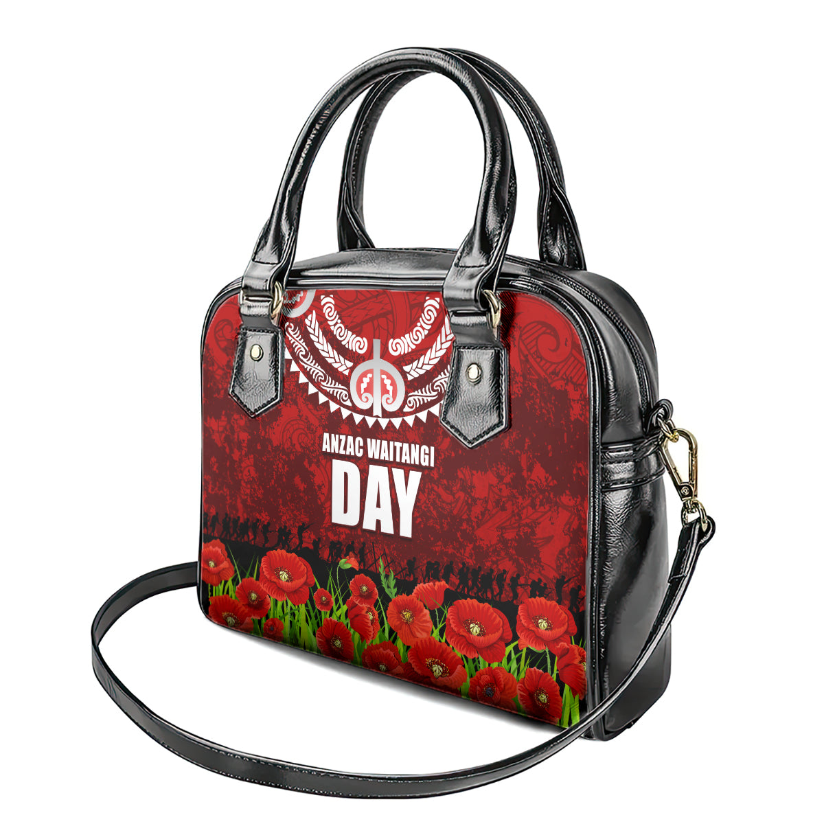 New Zealand ANZAC Waitangi Day Shoulder Handbag Hei Tiki and Soldier