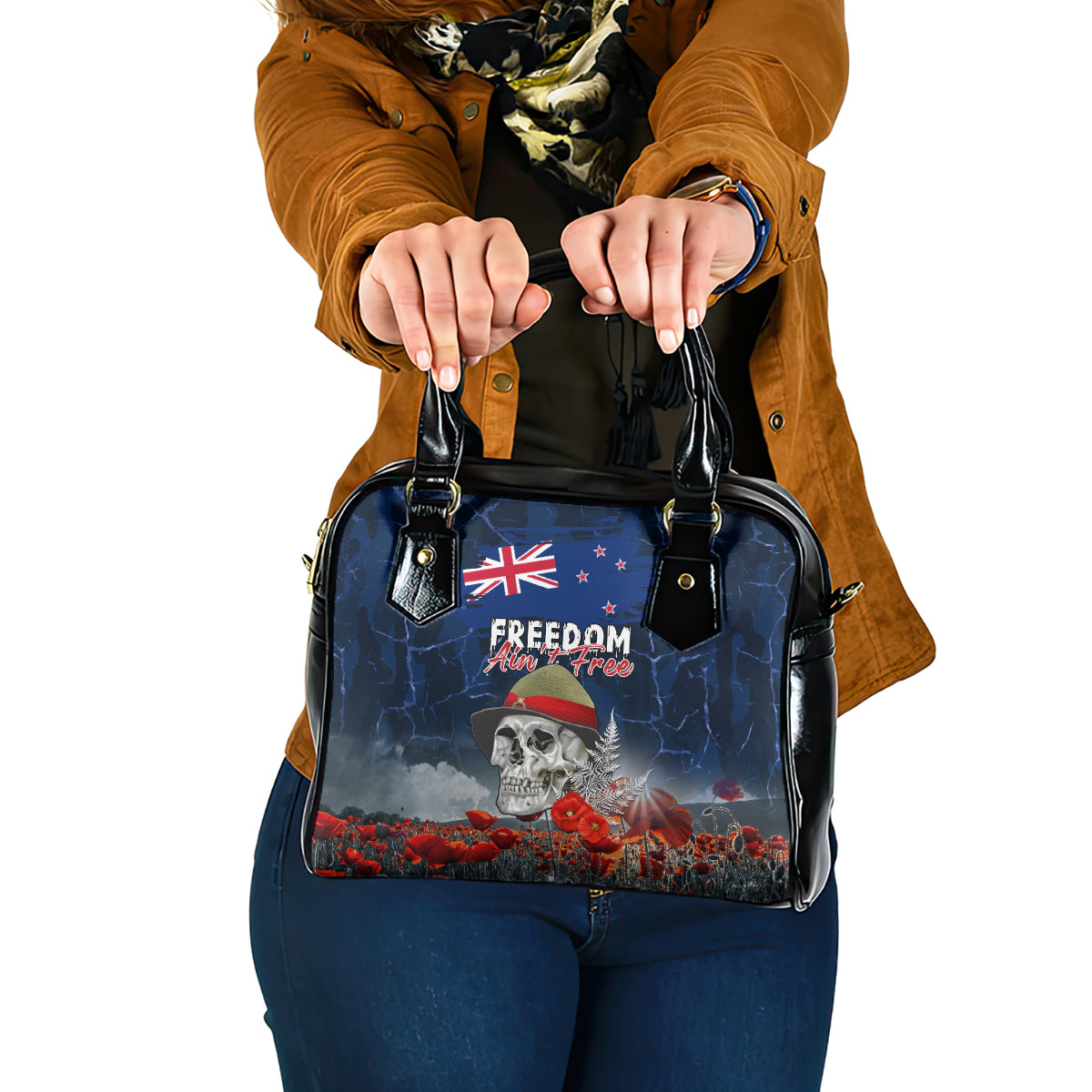 New Zealand ANZAC Day Shoulder Handbag Freedom Ain't Free