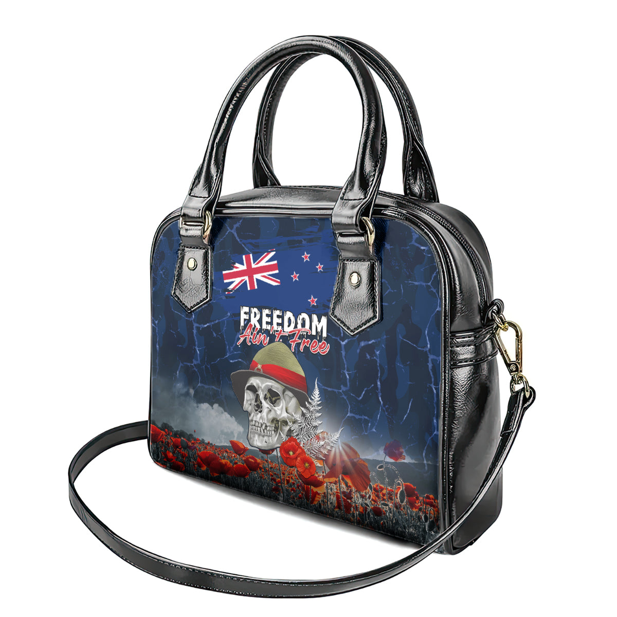 New Zealand ANZAC Day Shoulder Handbag Freedom Ain't Free