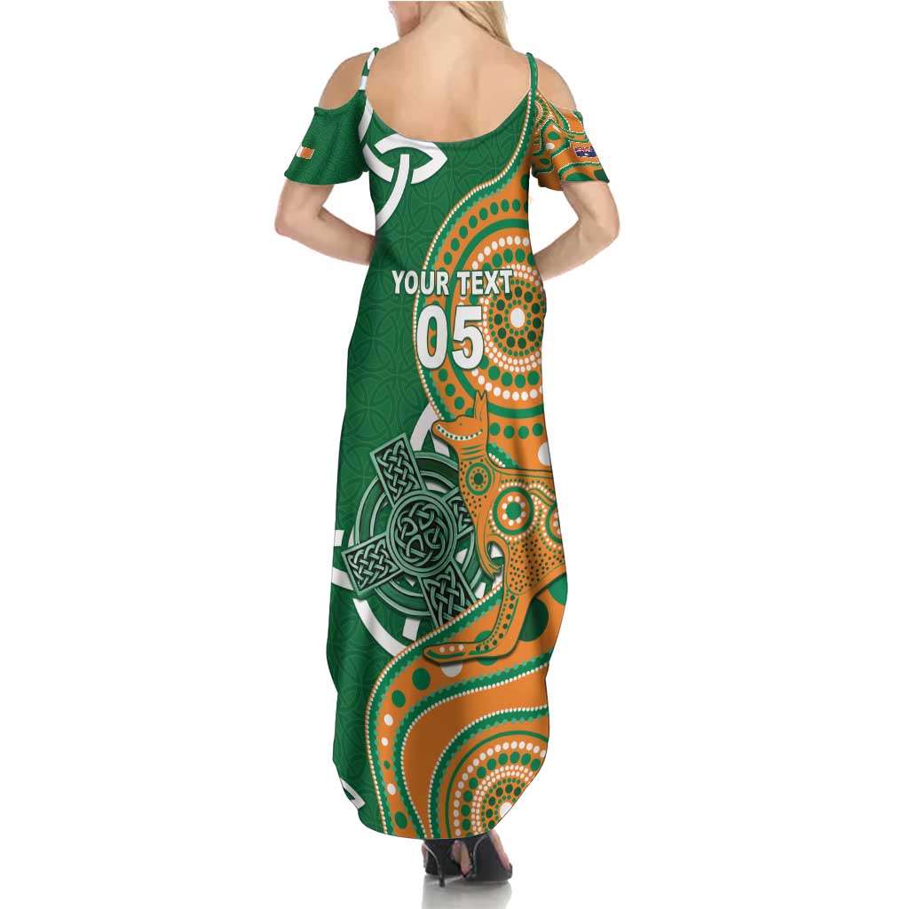 Australia And Ireland Rugby Custom Family Matching Summer Maxi Dress and Hawaiian Shirt Walllabies And Shamrock Together