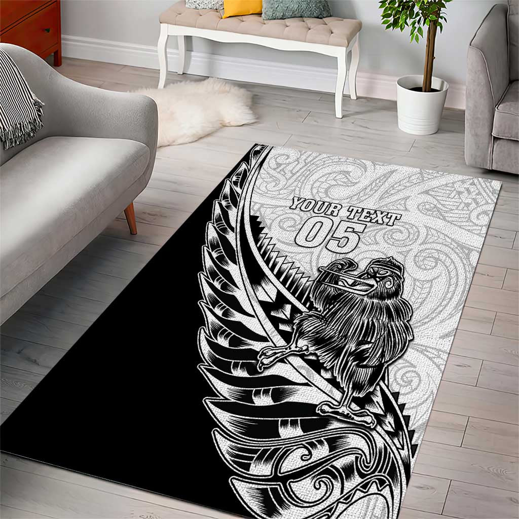 New Zealand Kiwi Rugby Custom Area Rug Go Champions Maori Pattern