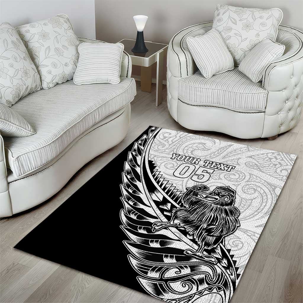 New Zealand Kiwi Rugby Custom Area Rug Go Champions Maori Pattern