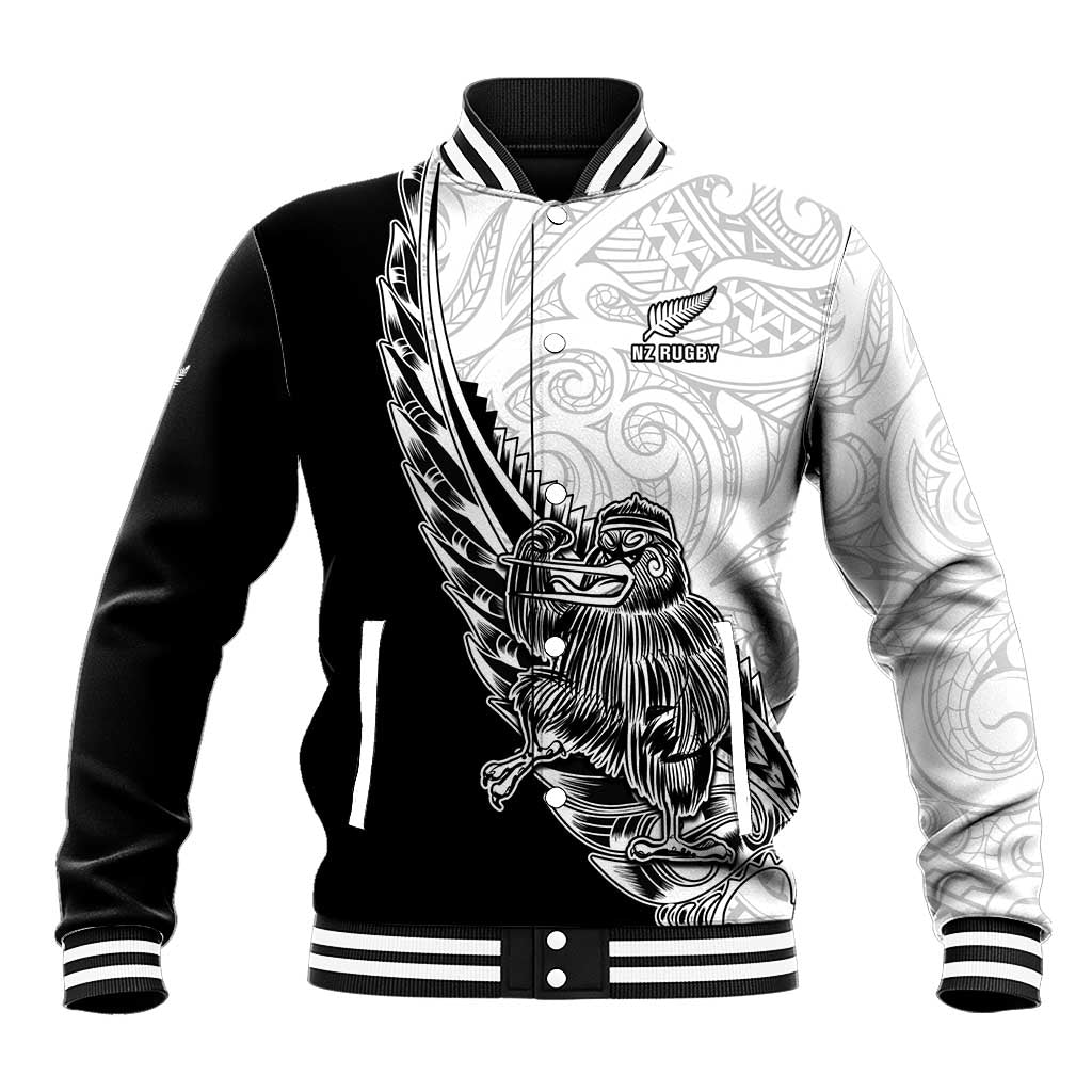 New Zealand Kiwi Rugby Custom Baseball Jacket Go Champions Maori Pattern