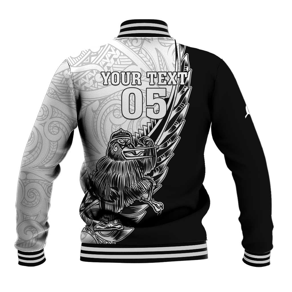 New Zealand Kiwi Rugby Custom Baseball Jacket Go Champions Maori Pattern