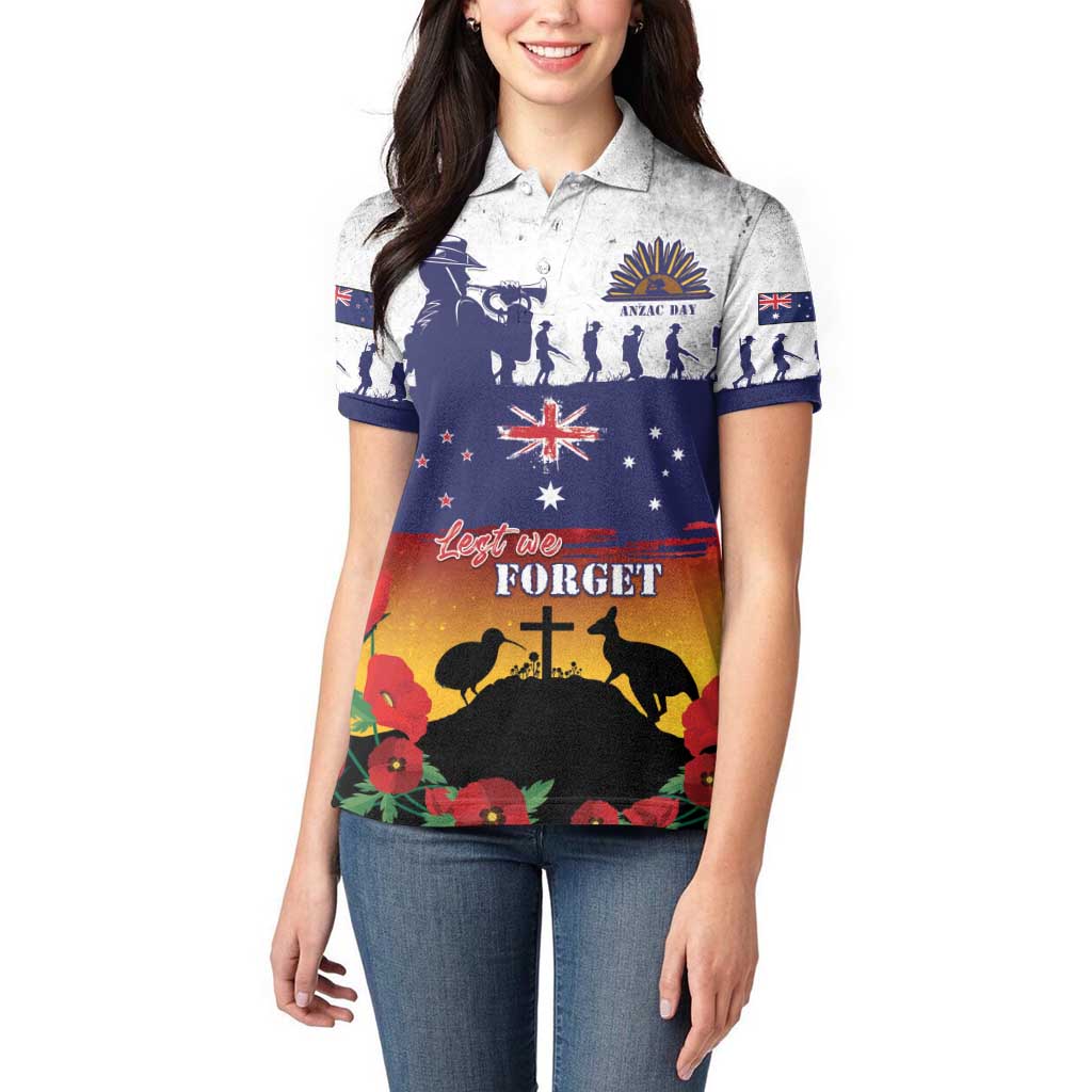 New Zealand And Australia ANZAC Last Post Women Polo Shirt