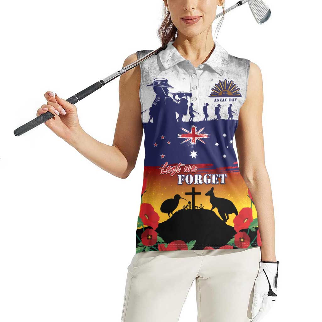 New Zealand And Australia ANZAC Last Post Women Sleeveless Polo Shirt