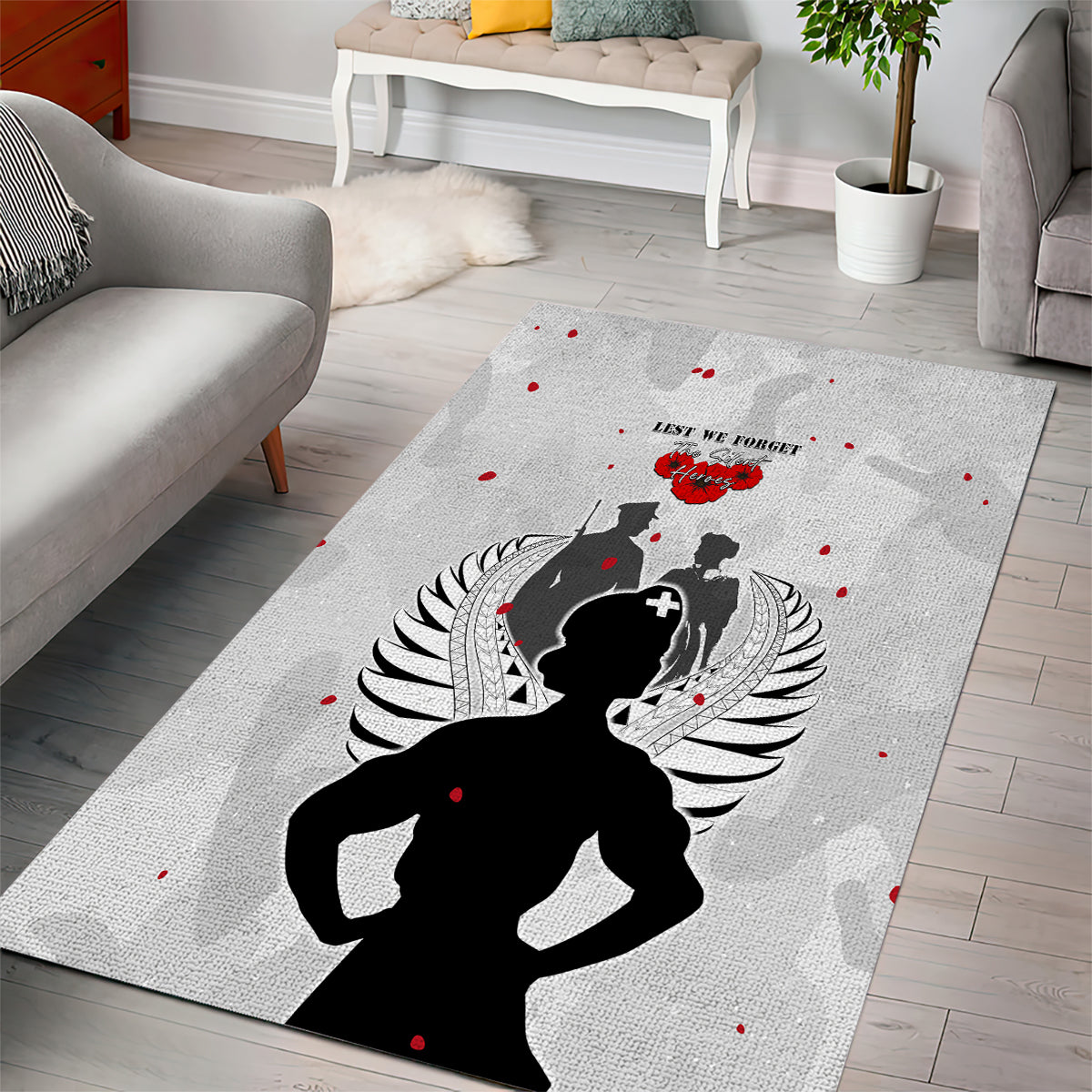 New Zealand ANZAC Day Area Rug For The Nurse Lest We Forget