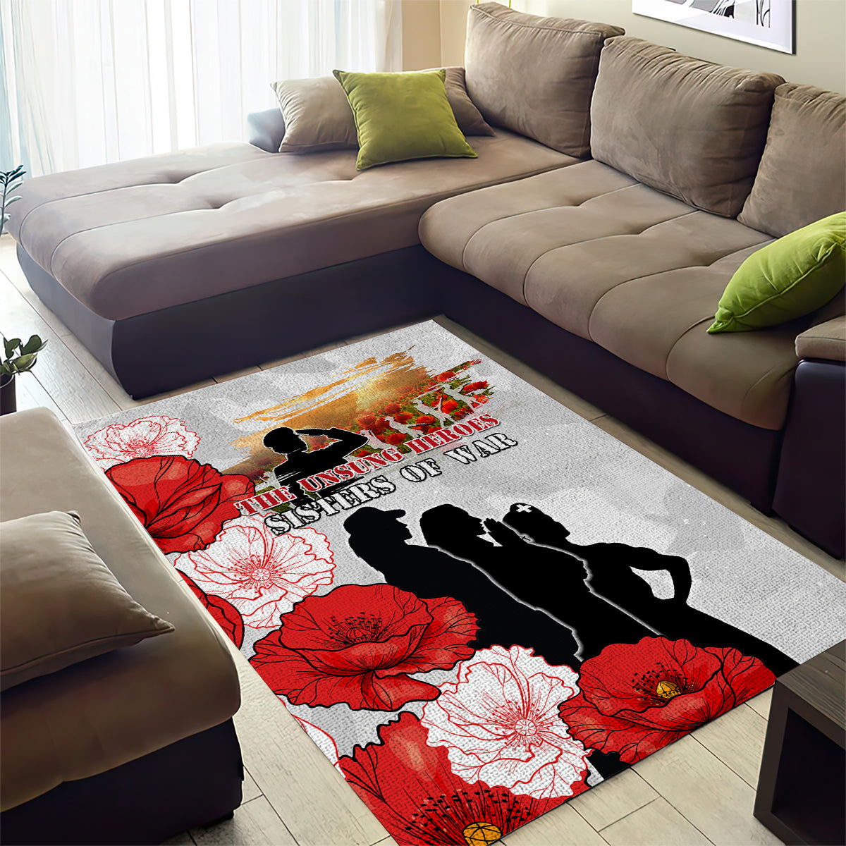 New Zealand ANZAC Day Area Rug The Unsung Heroes Sisters of War