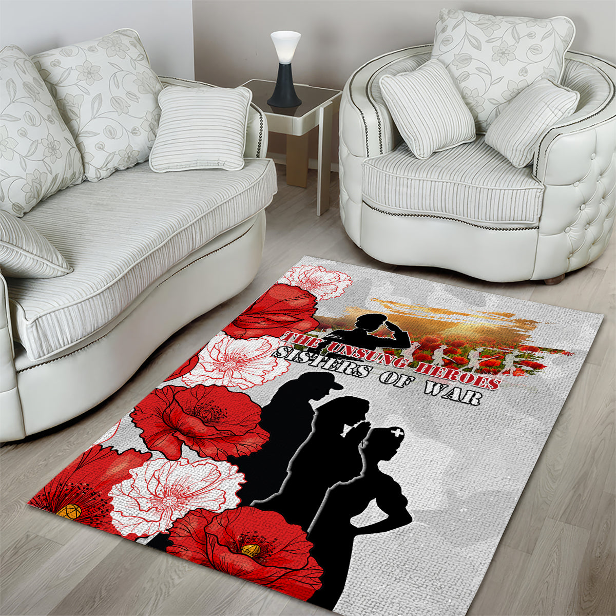 New Zealand ANZAC Day Area Rug The Unsung Heroes Sisters of War