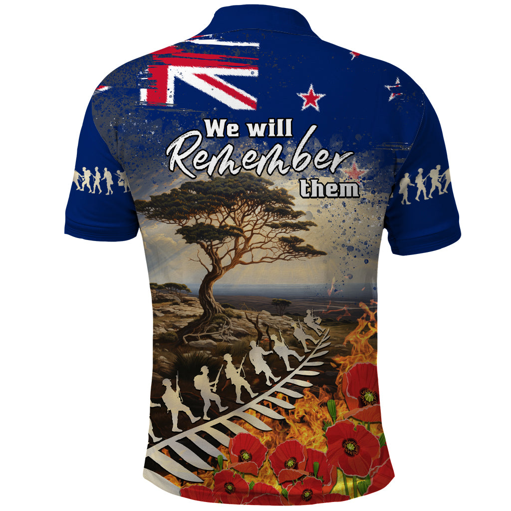 New Zealand ANZAC Day Polo Shirt The Lonesome Pine With Soldier Fern